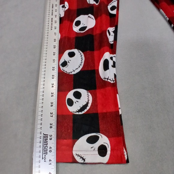 Disney Pajama Pants Men Size L Red Fleece Nightmare Before Christmas Loungewear - Picture 3 of 8